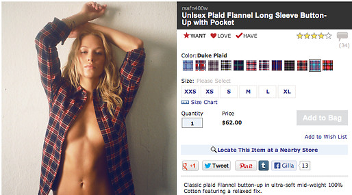 Sexistisk marknadsföring, Klädföretag, American Apparel, Unisex-kläder